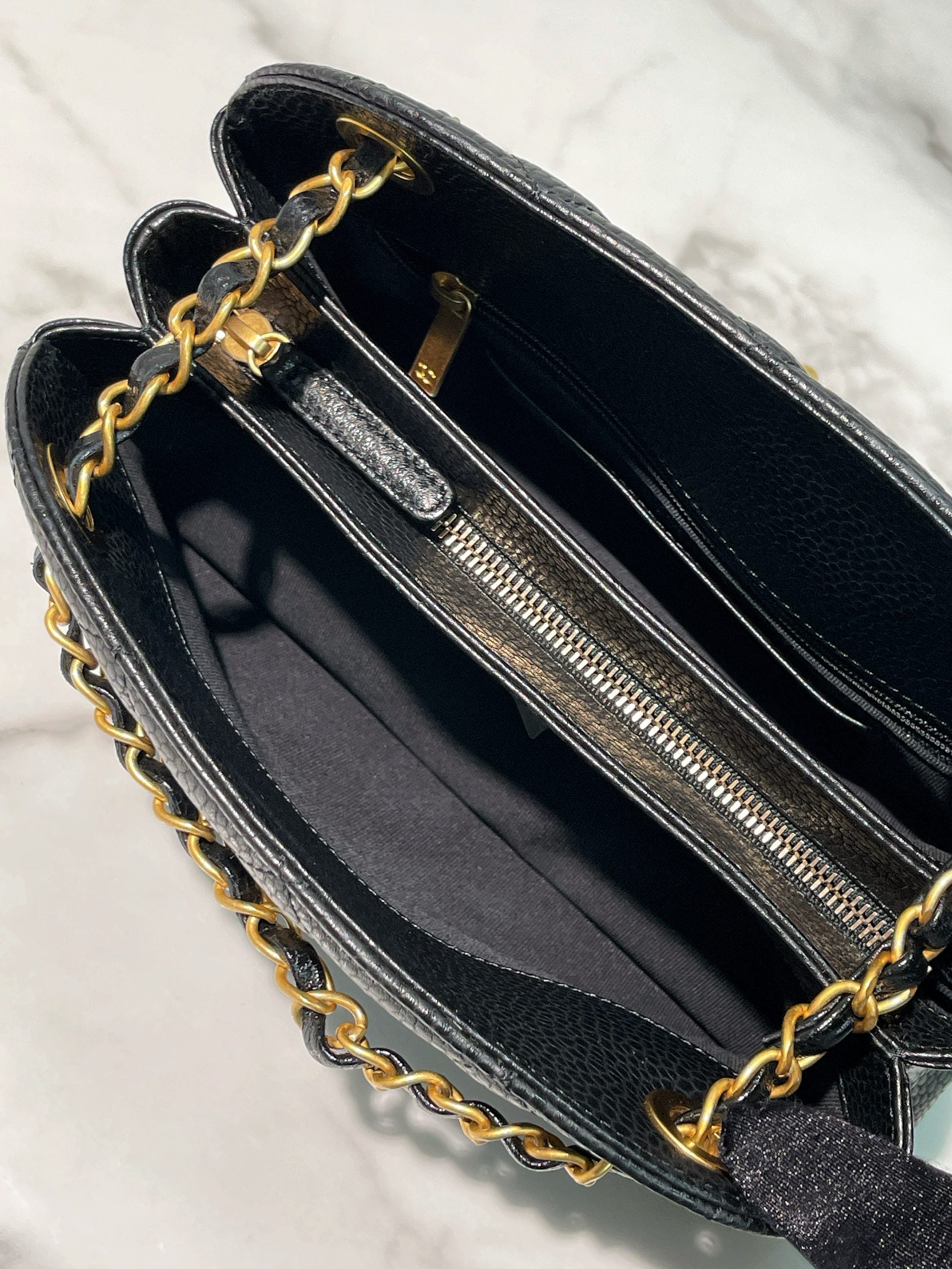 CHANEL 24K CLUTCH WITH CHAIN, Black/Gold