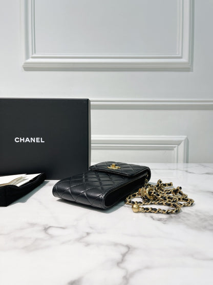 CHANEL PHONE BAG, Black/Gold
