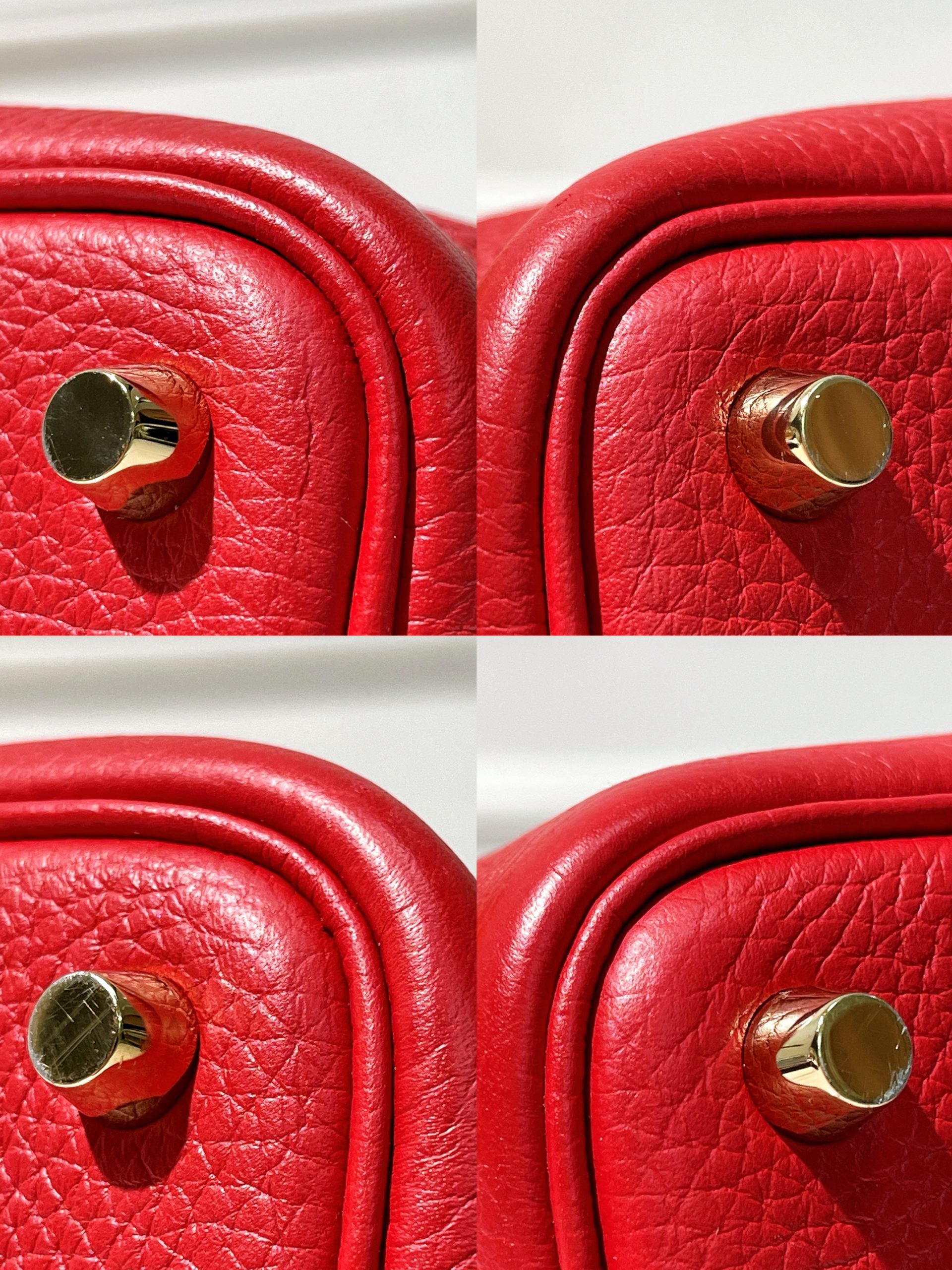 HERMES PICOTIN LOCK 18, Rouge Casaque/Gold