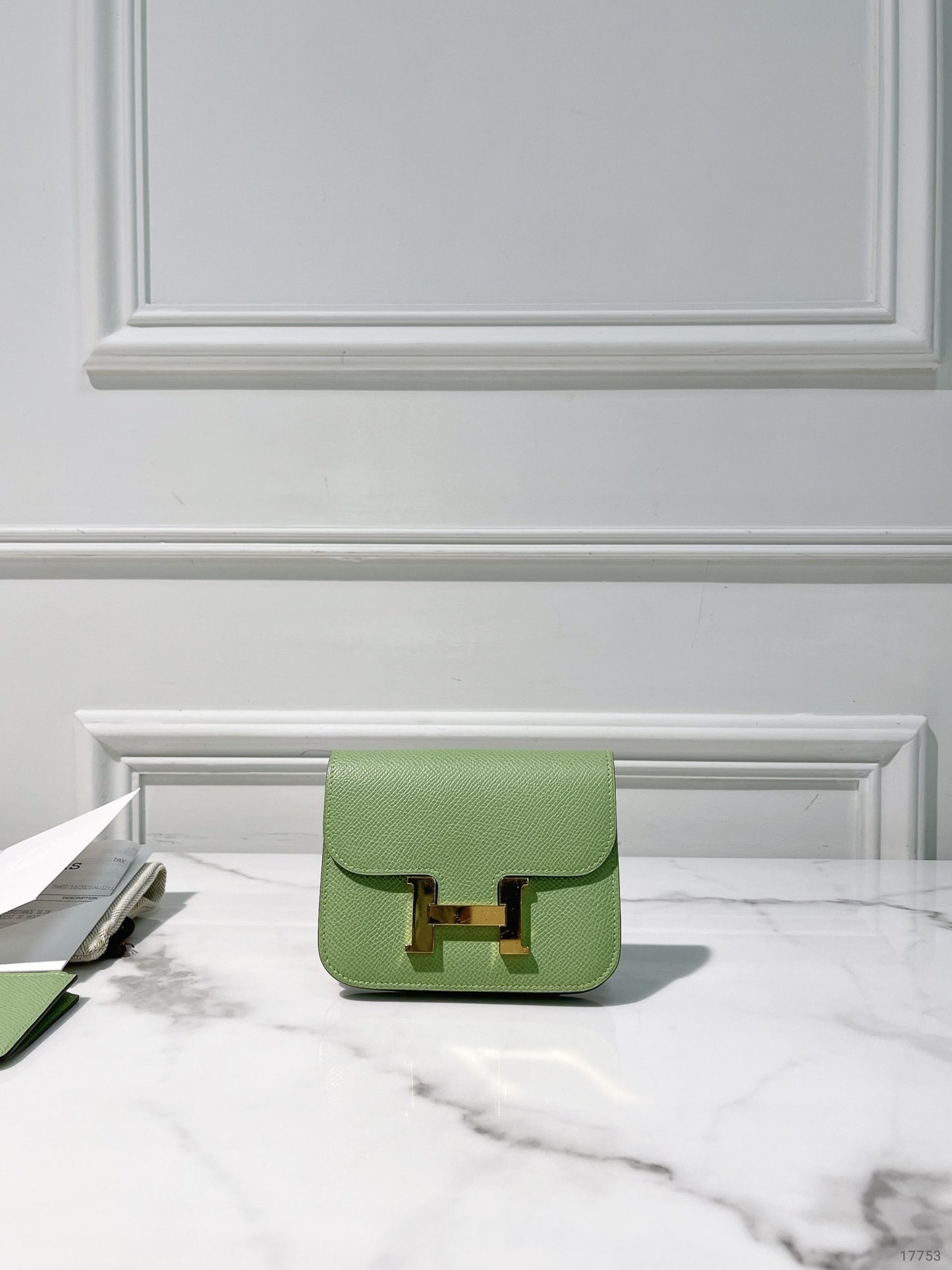 HERMES CONSTANCE SLIM, Vert Criquet/Gold