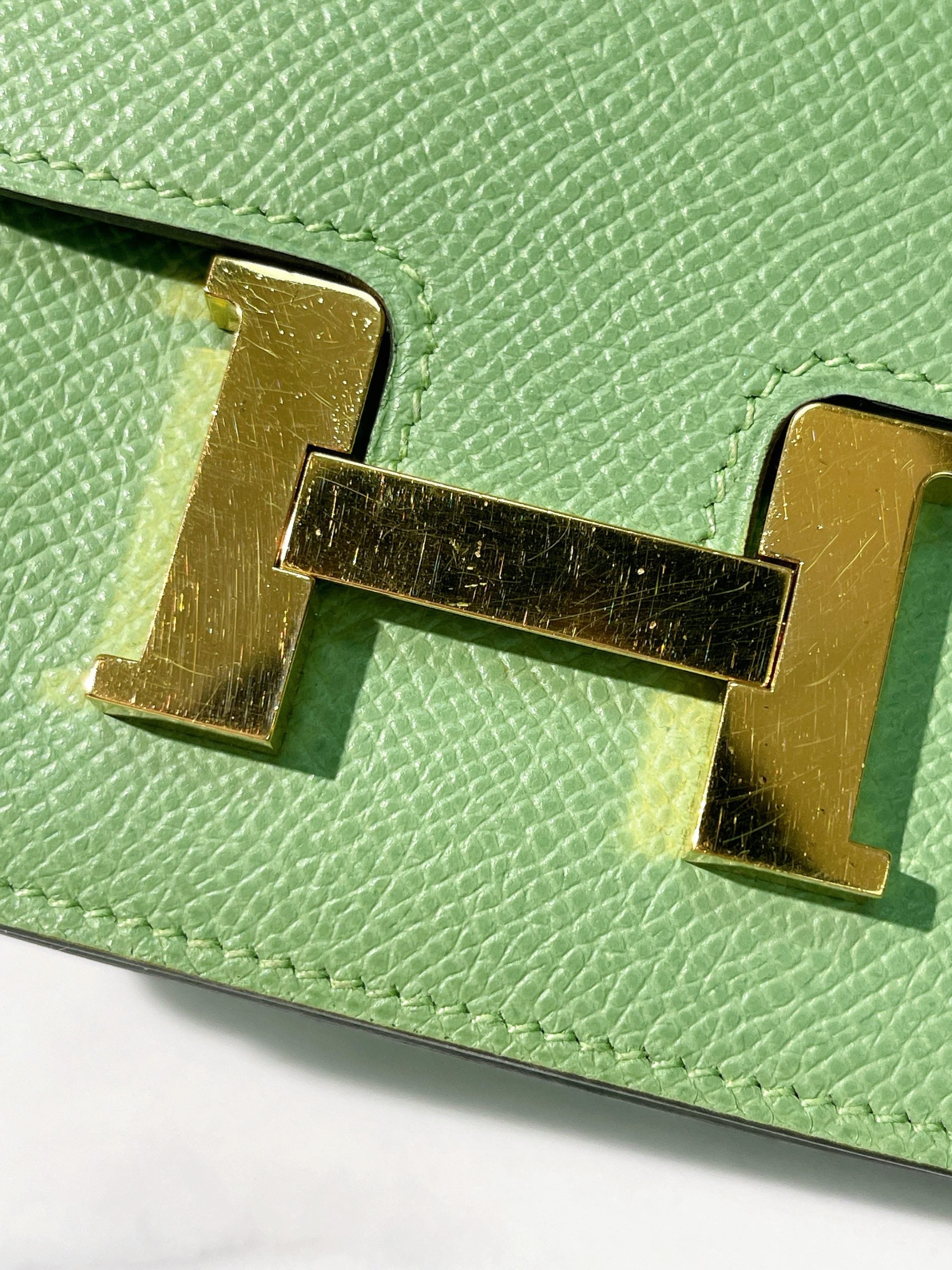 HERMES CONSTANCE SLIM, Vert Criquet/Gold