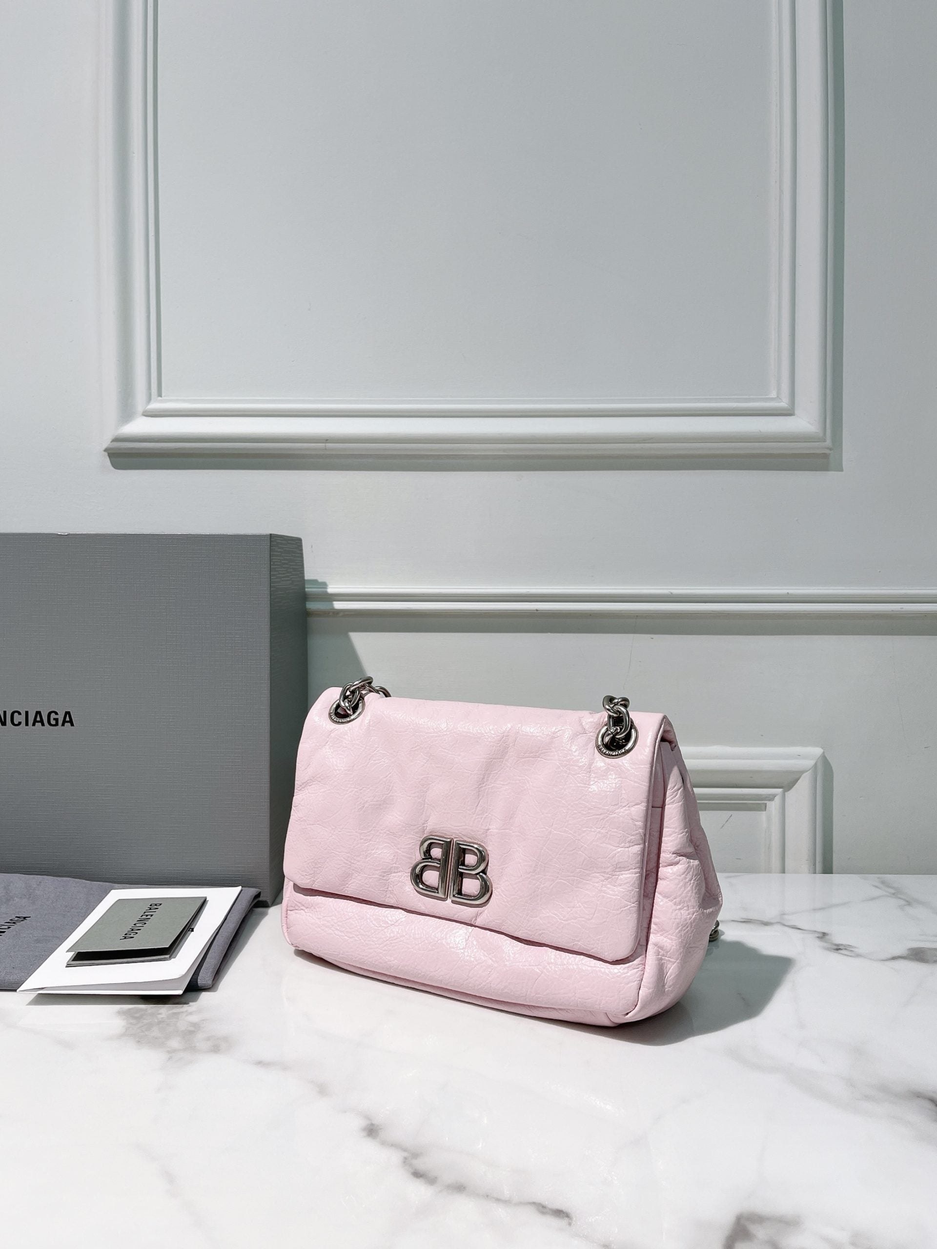 BALENCIAGA MONACO MINI, Pink/Silver