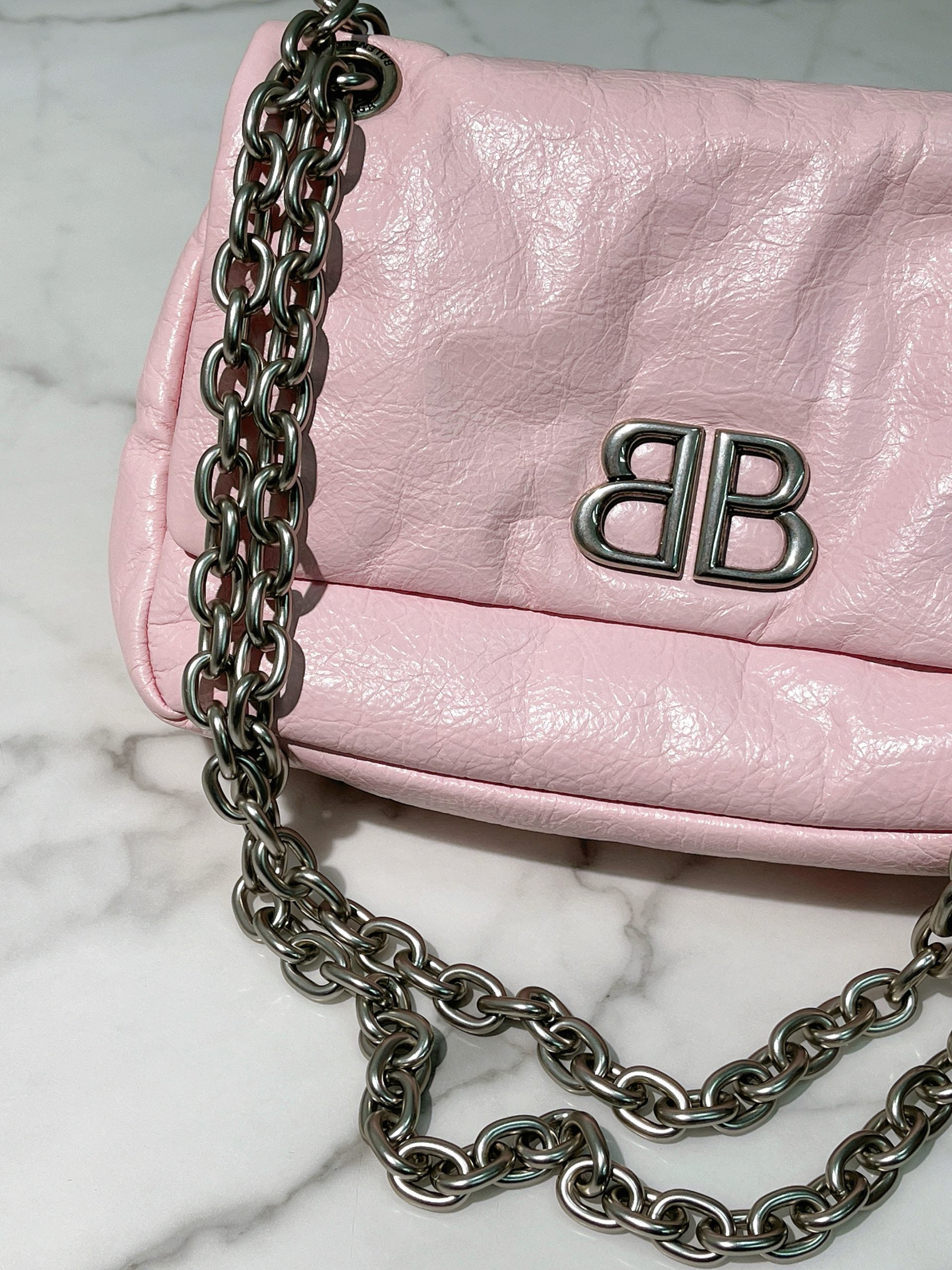BALENCIAGA MONACO MINI, Pink/Silver