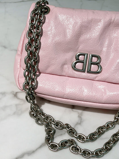 BALENCIAGA MONACO MINI, Pink/Silver