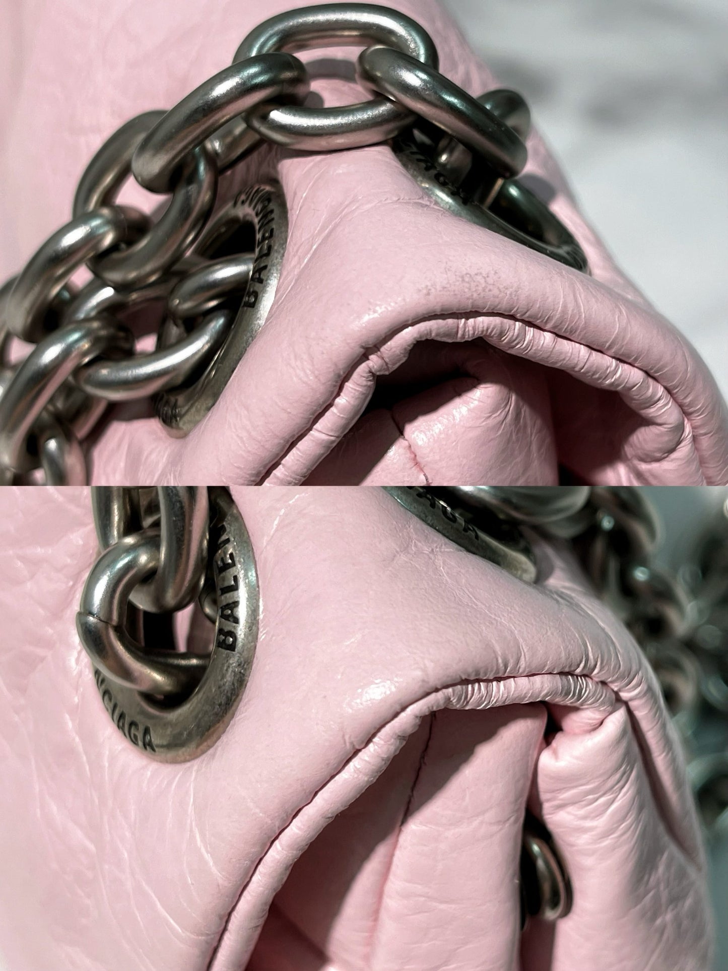 BALENCIAGA MONACO MINI, Pink/Silver