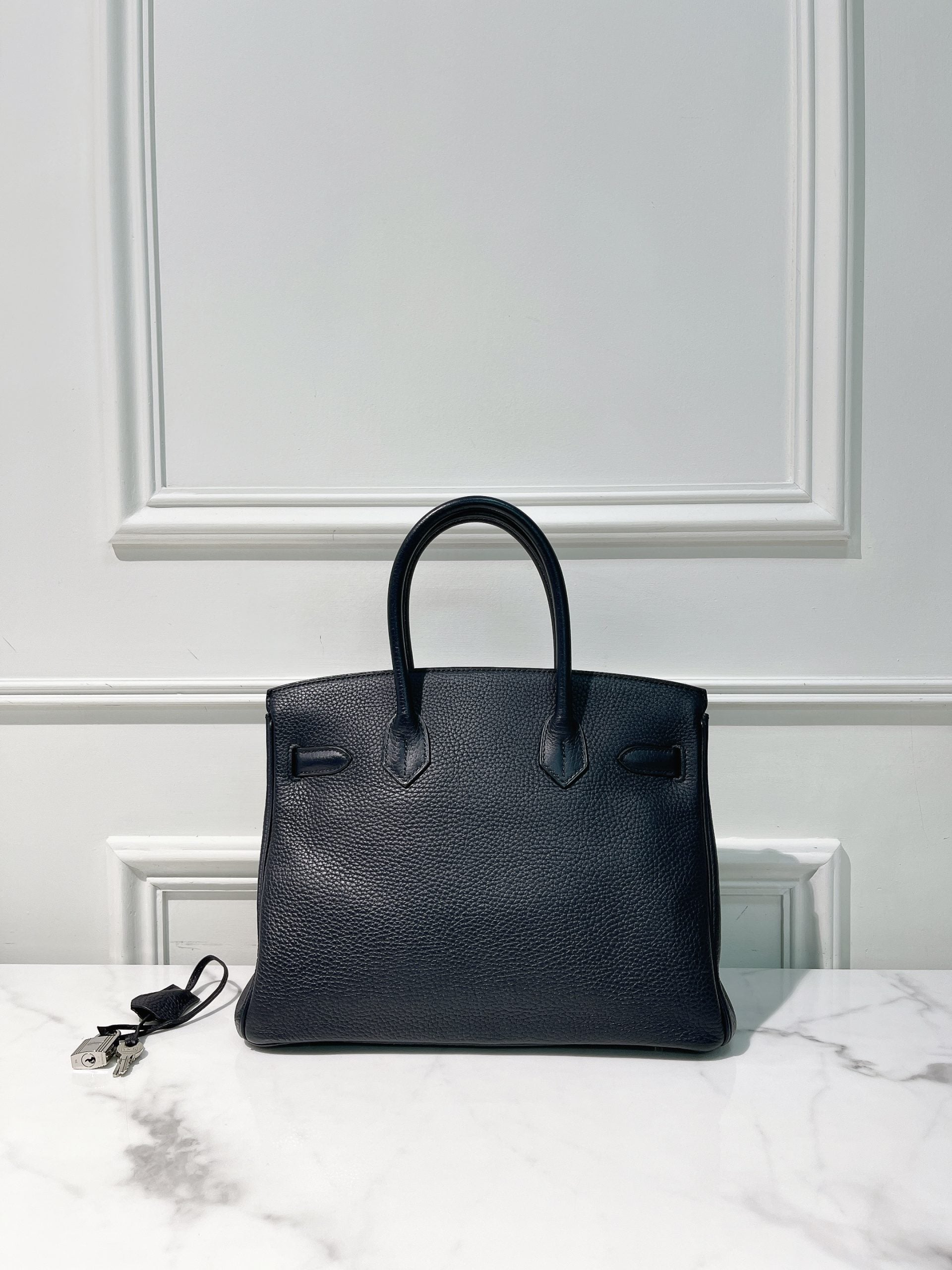 HERMES BIRKIN 30, Bleu Indigo/Silver