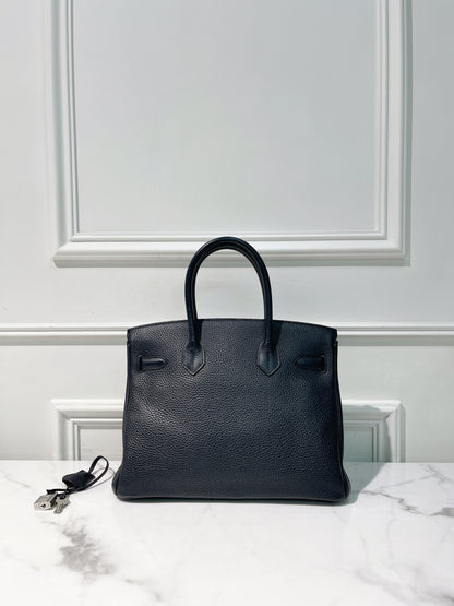 HERMES BIRKIN 30, Bleu Indigo/Silver