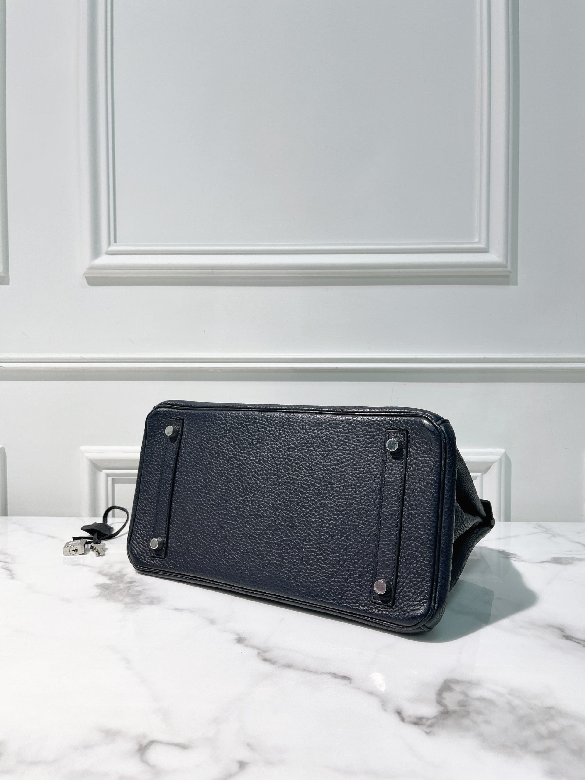 HERMES BIRKIN 30, Bleu Indigo/Silver