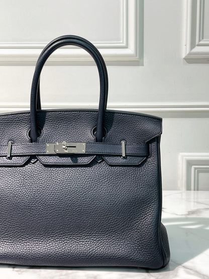 HERMES BIRKIN 30, Bleu Indigo/Silver