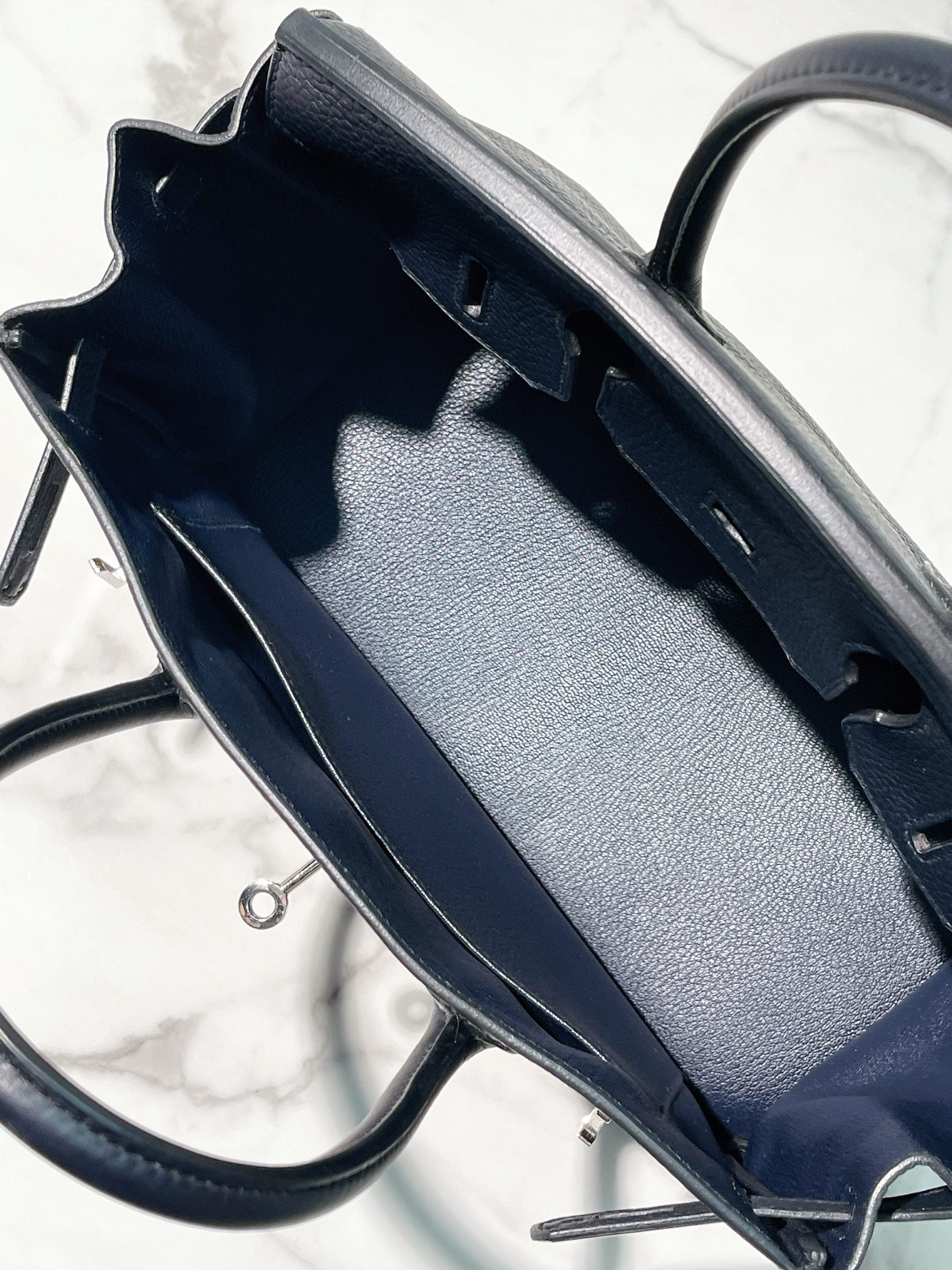 HERMES BIRKIN 30, Bleu Indigo/Silver