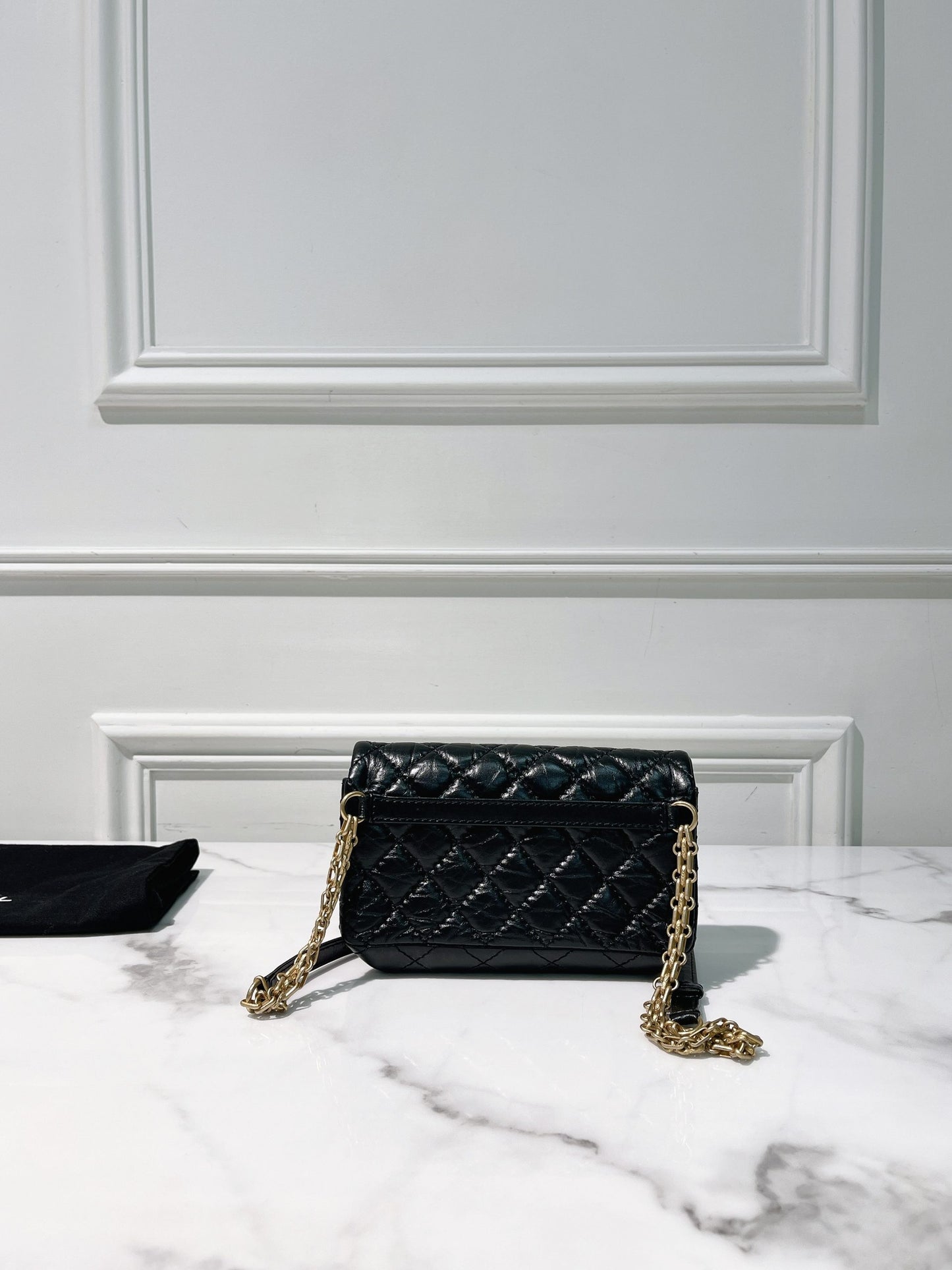 CHANEL MINI 2.55 WOC, Black/Gold