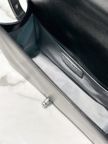 CHANEL MEDIUM BOY, Black/Silver