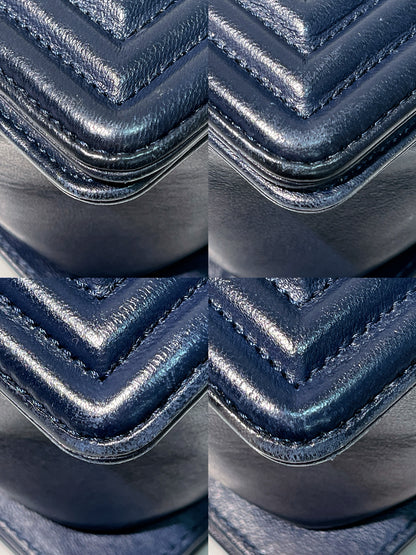 CHANEL LARGE BOY HANDBAG, Navy/Gold