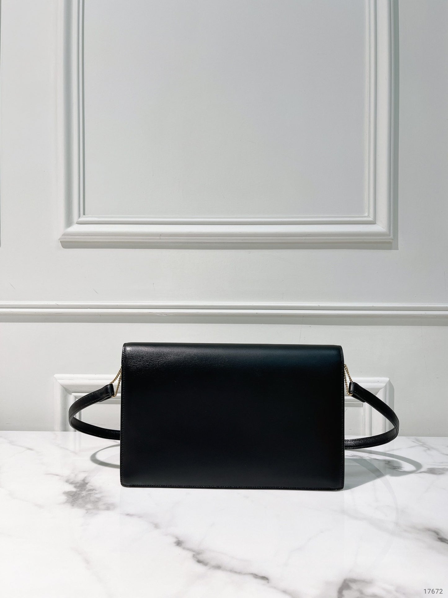 HERMES VINTAGE LYDIE ENVELOPE BAG, Black/Gold