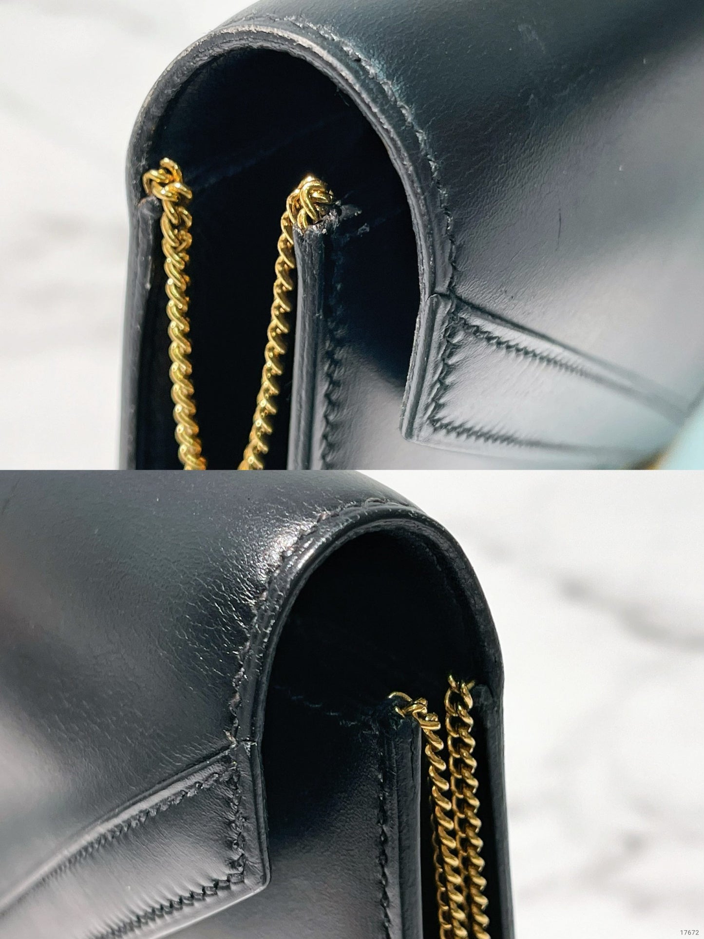 HERMES VINTAGE LYDIE ENVELOPE BAG, Black/Gold