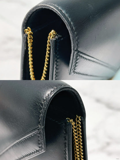 HERMES VINTAGE LYDIE ENVELOPE BAG, Black/Gold