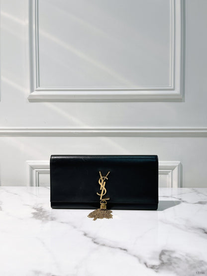 YSL HAND POUCH, Black/Gold