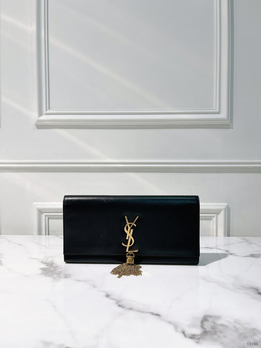 YSL HAND POUCH, Black/Gold