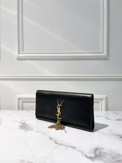 YSL HAND POUCH, Black/Gold