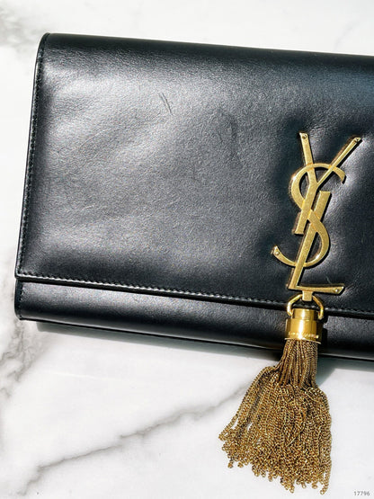 YSL HAND POUCH, Black/Gold
