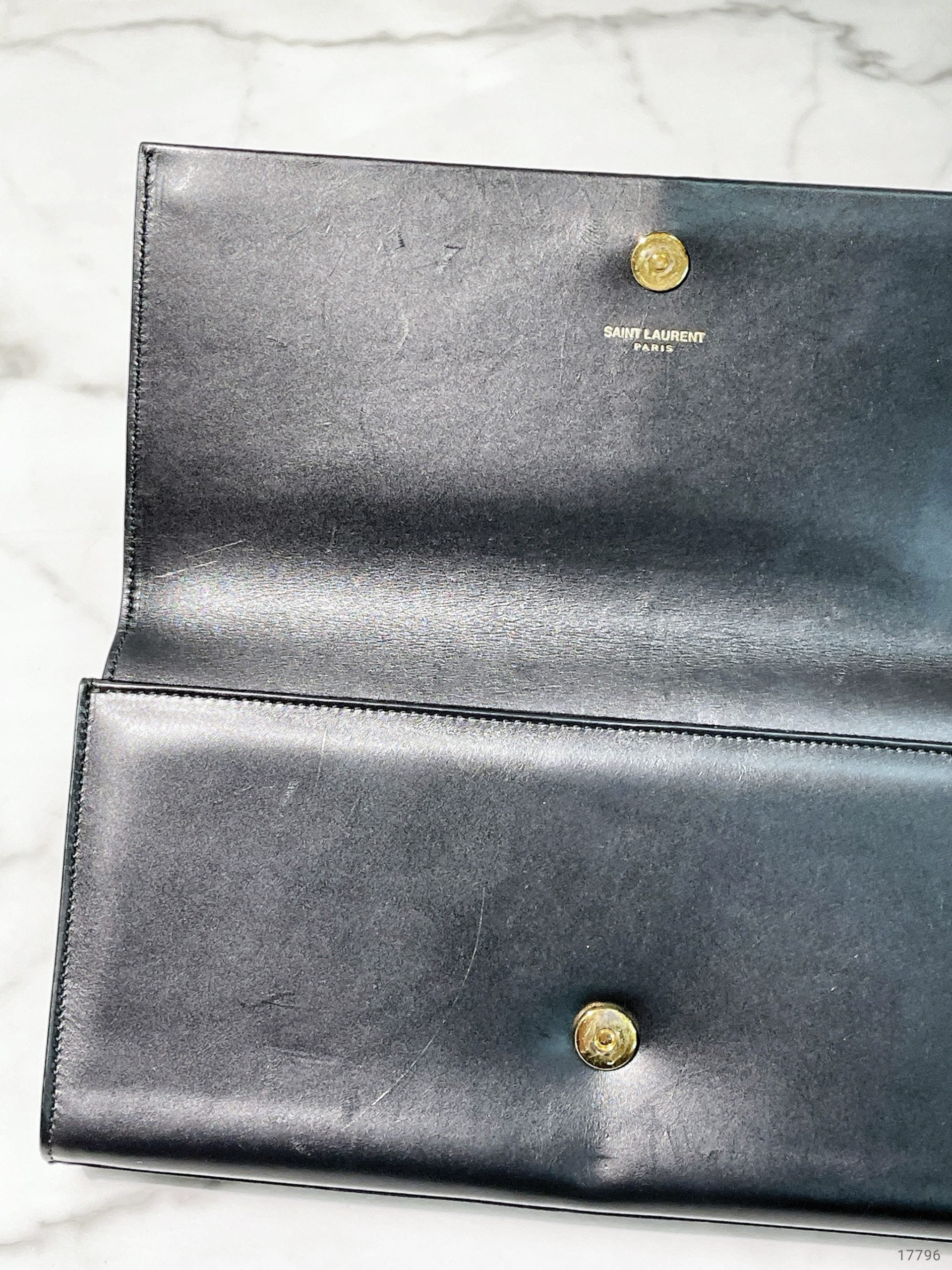 YSL HAND POUCH, Black/Gold