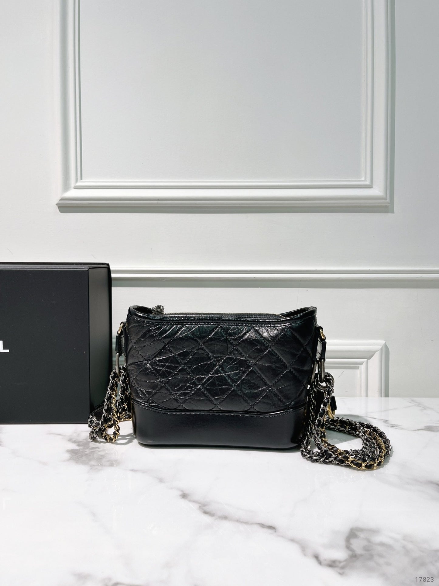 CHANEL SMALL GABRIELLE HOBO WITH HANDLE, Black/Gold