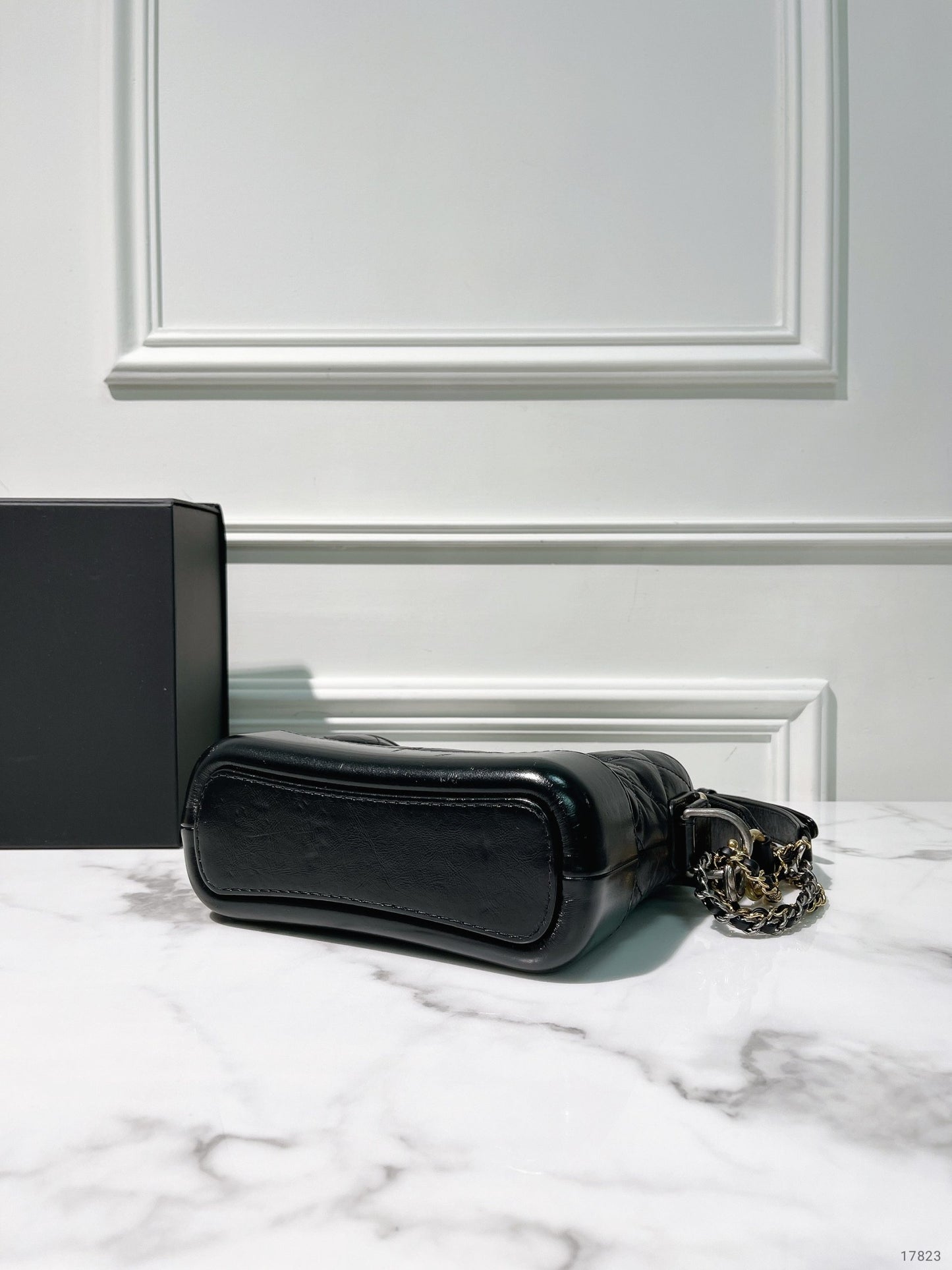 CHANEL SMALL GABRIELLE HOBO WITH HANDLE, Black/Gold