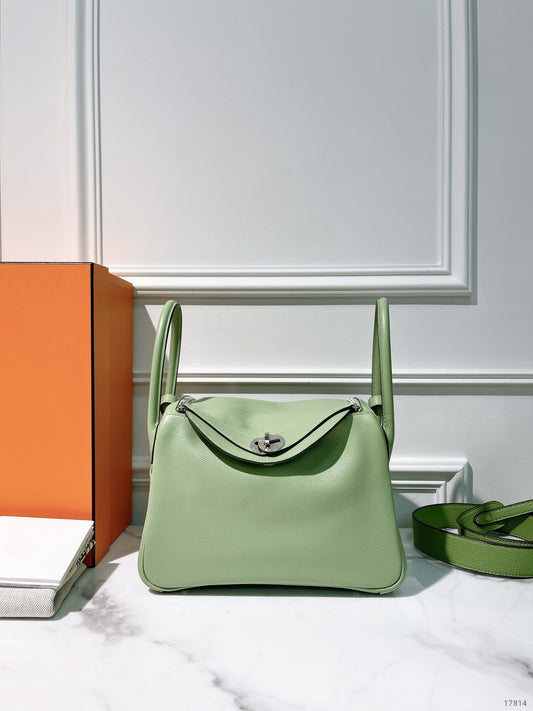 HERMES LINDY 26, Vert Criquet/Silver