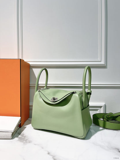 HERMES LINDY 26, Vert Criquet/Silver