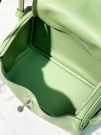 HERMES LINDY 26, Vert Criquet/Silver