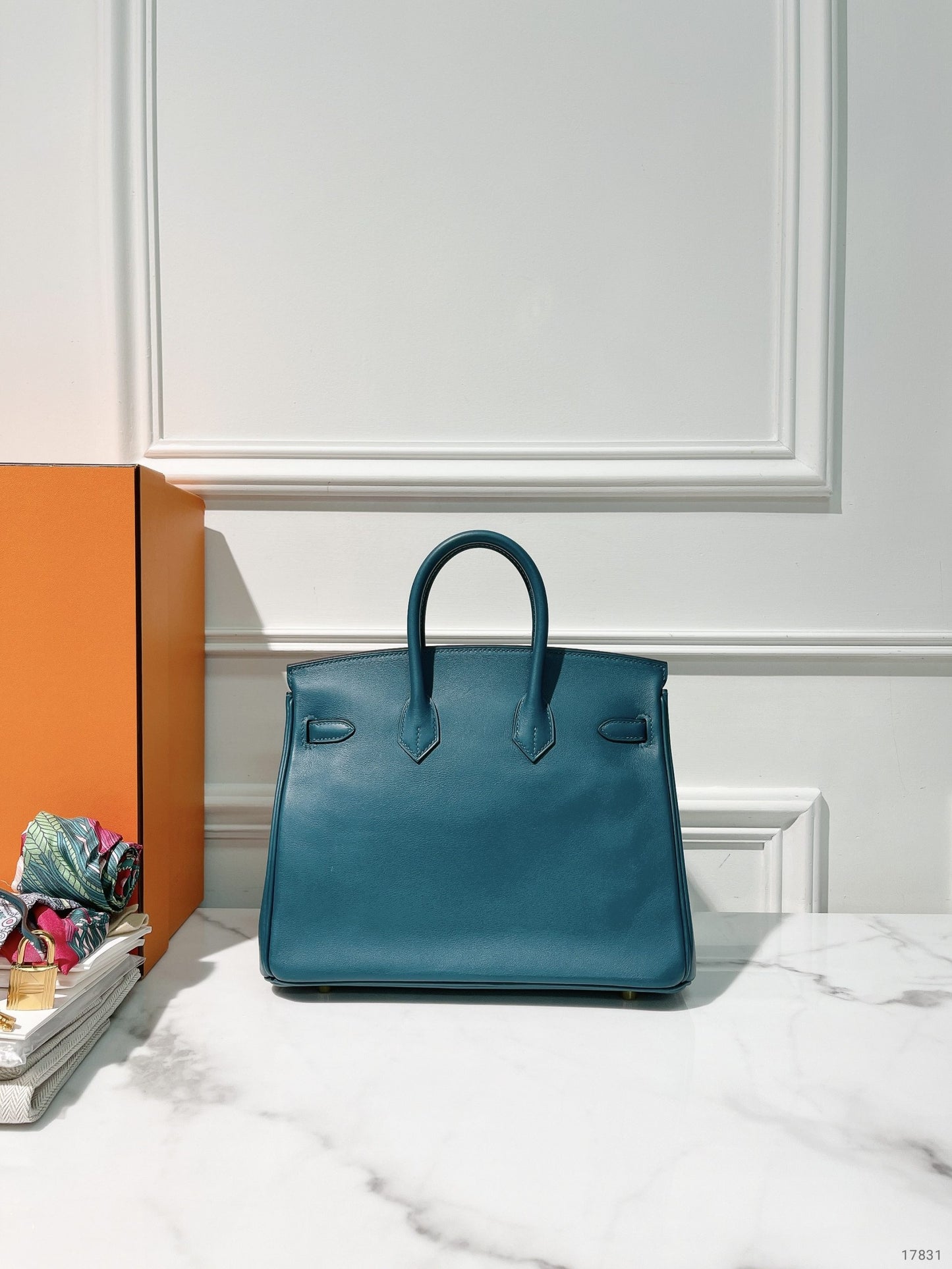 HERMES BIRKIN 25, Vert Bosphore/Gold