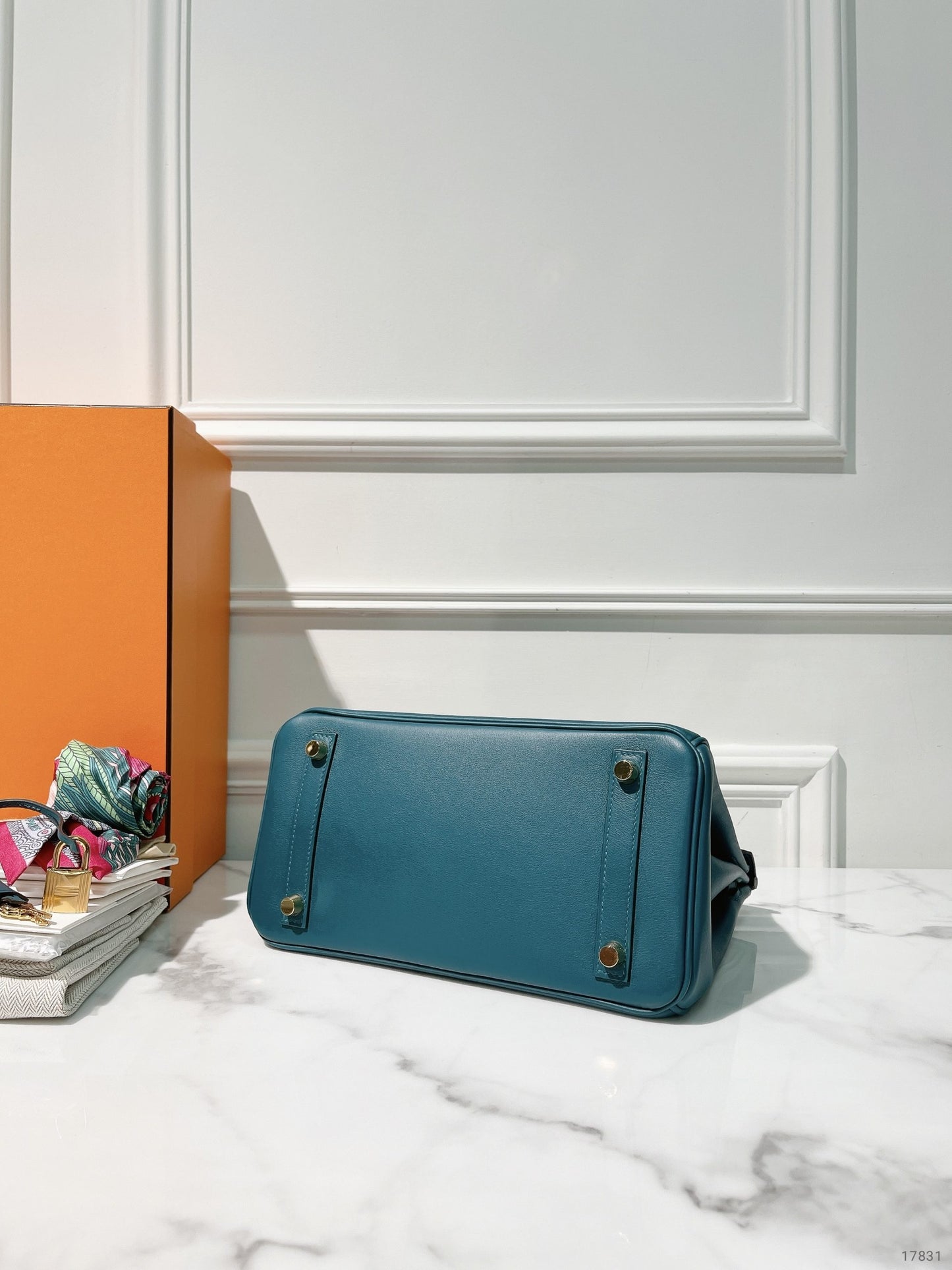 HERMES BIRKIN 25, Vert Bosphore/Gold