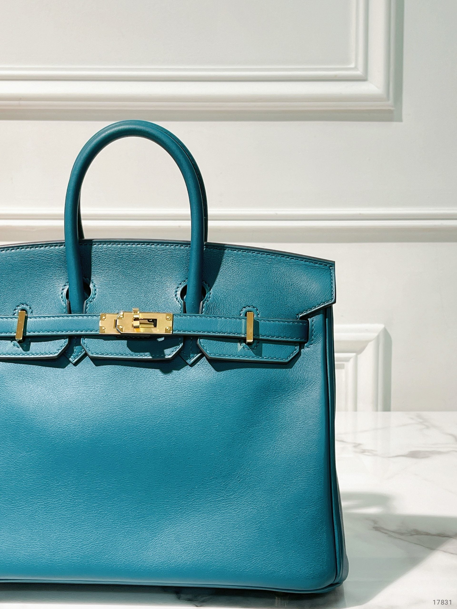 HERMES BIRKIN 25, Vert Bosphore/Gold