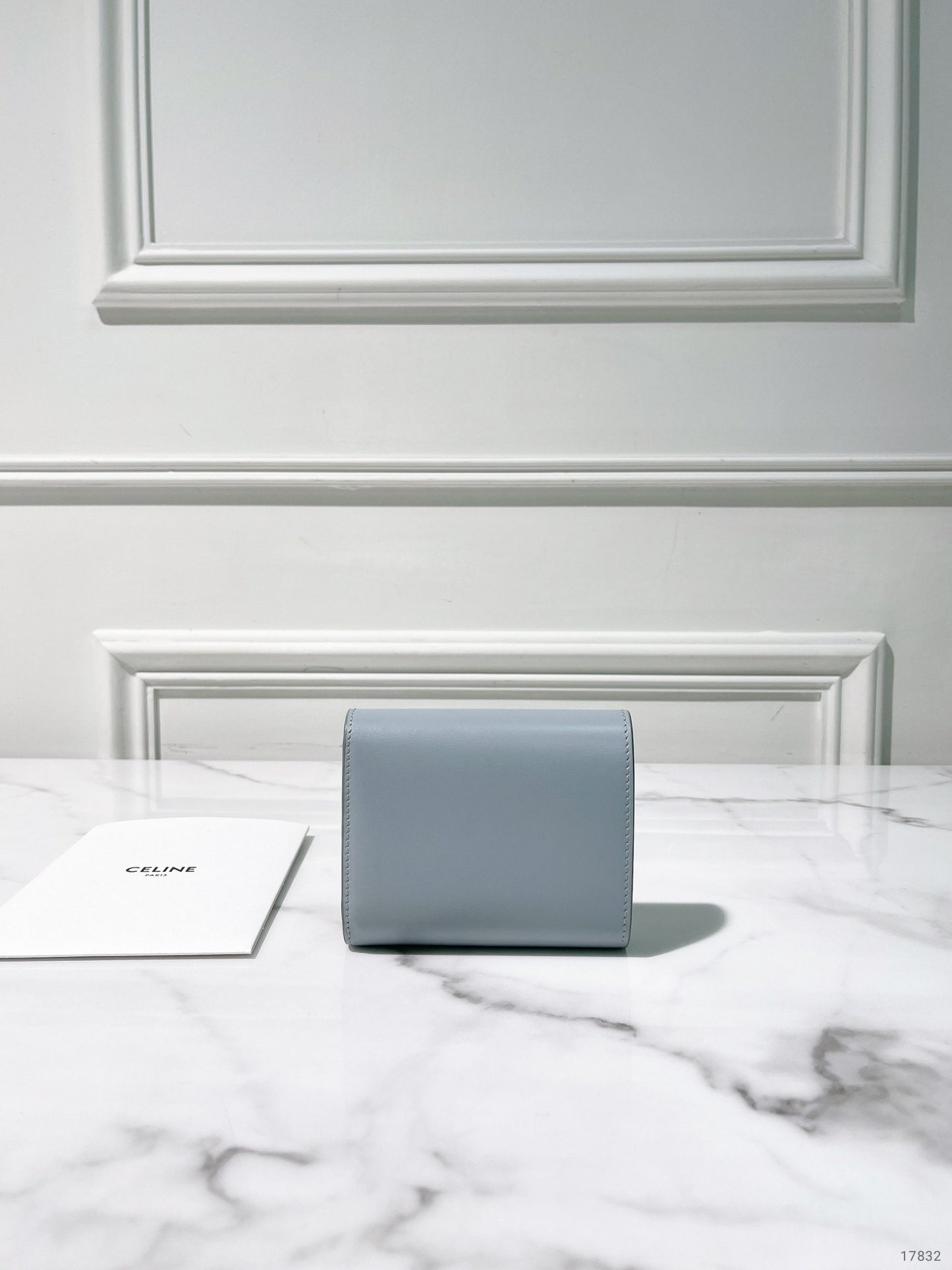 CELINE SMALL FLAP WALLET, Blue/Gold