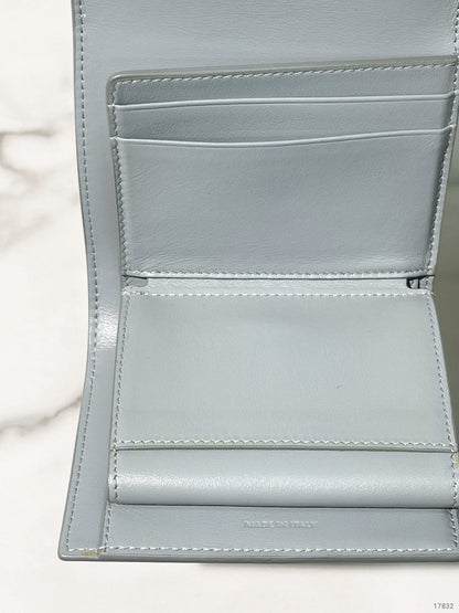 CELINE SMALL FLAP WALLET, Blue/Gold