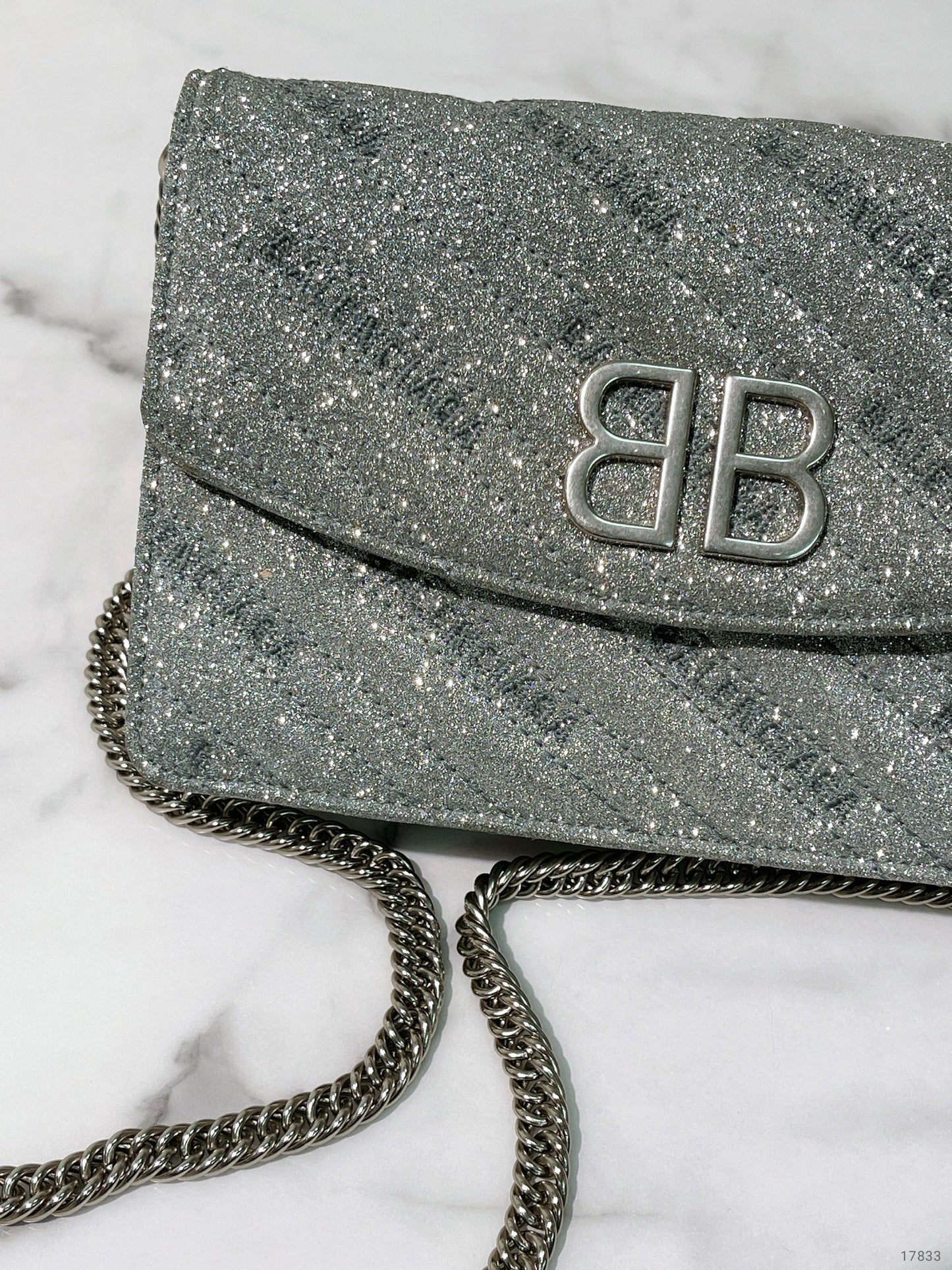 BALENCIAGA BB WOC, Sliver