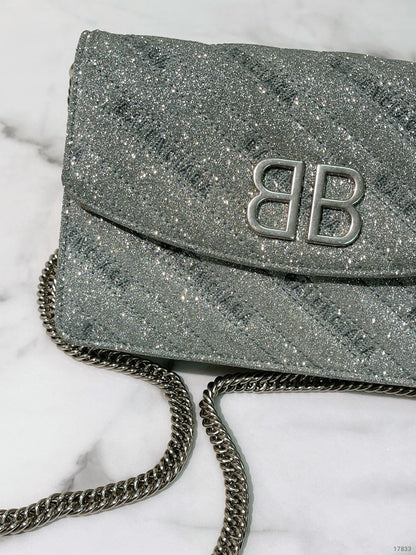 BALENCIAGA BB WOC, Sliver