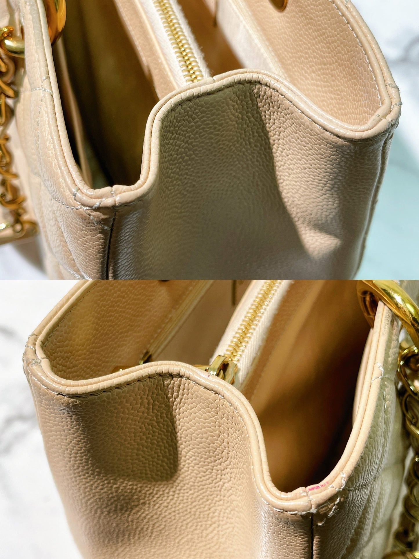 CHANEL GRAND SHOPPING TOTE, Beige/Gold