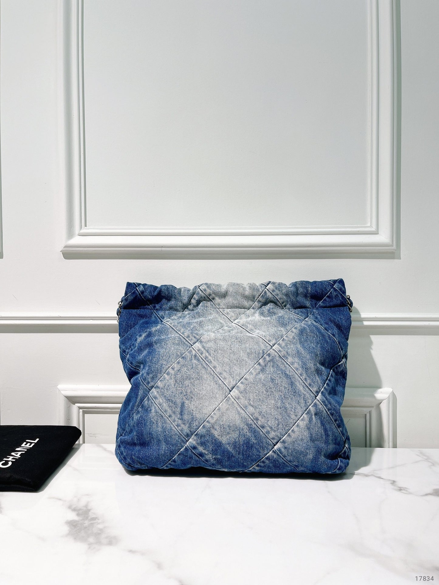 CHANEL SMALL 22 BAG, Denim