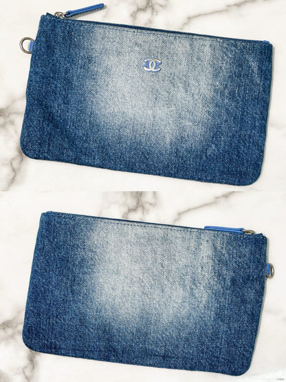 CHANEL SMALL 22 BAG, Denim