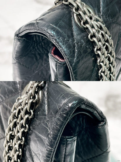 CHANEL LARGE 2.55 HANDBAG, Black/Silver