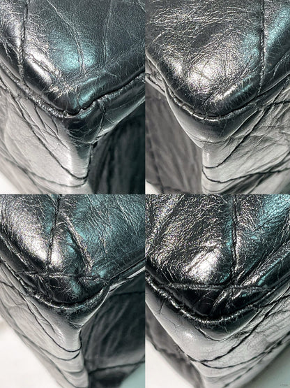 CHANEL LARGE 2.55 HANDBAG, Black/Silver