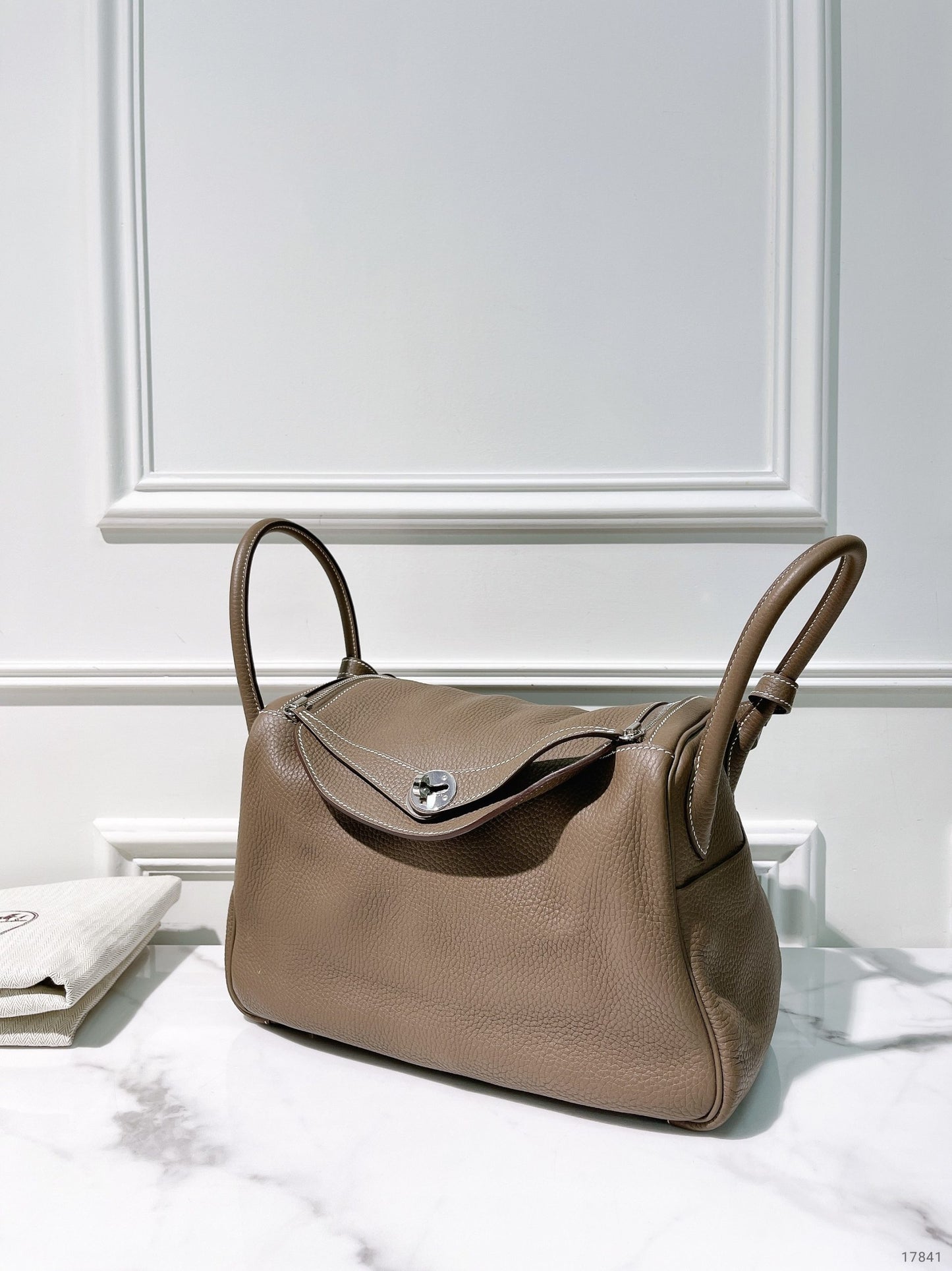 HERMES LINDY 30, Etoupe/Silver