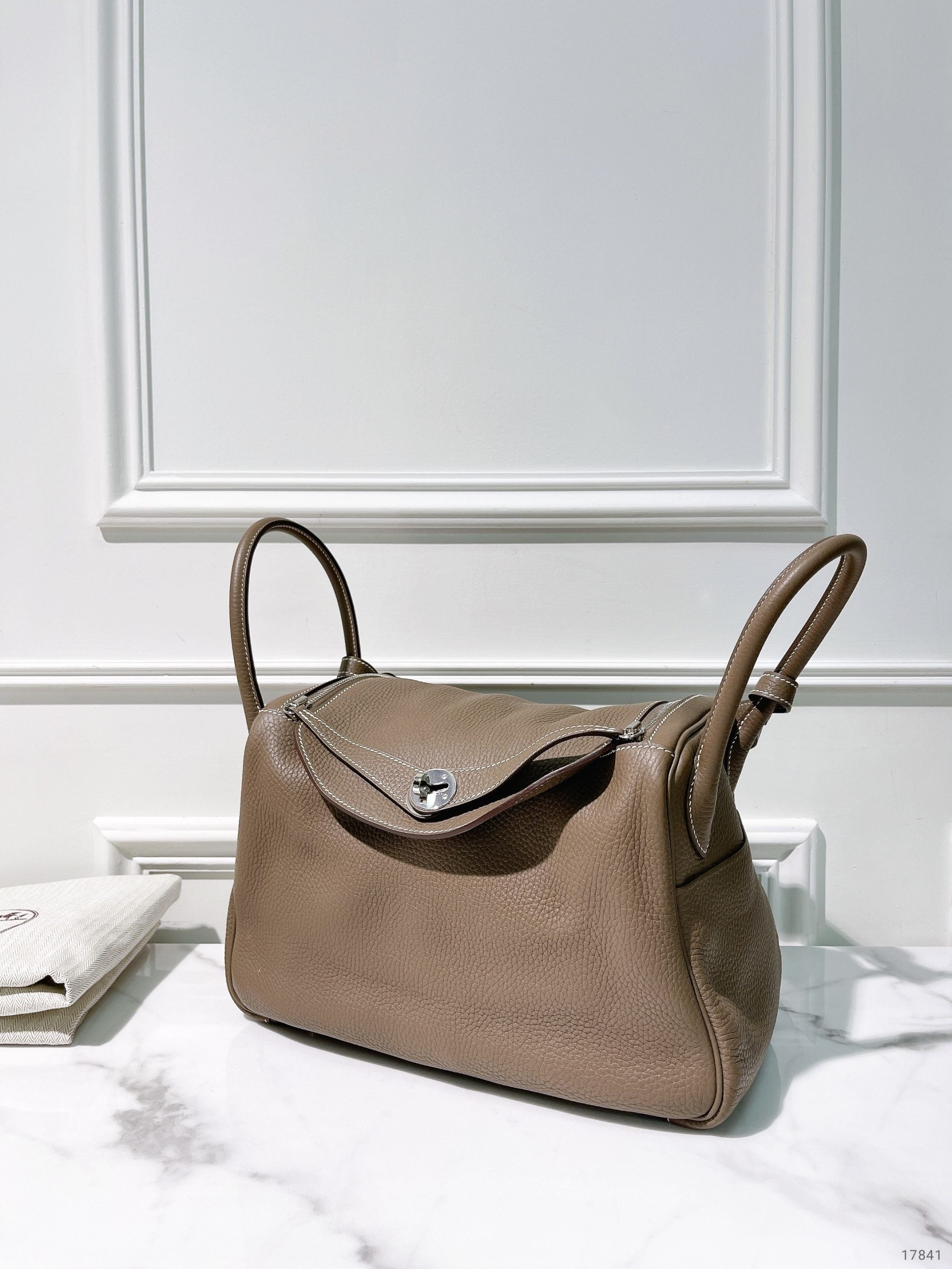 HERMES LINDY 30, Etoupe/Silver