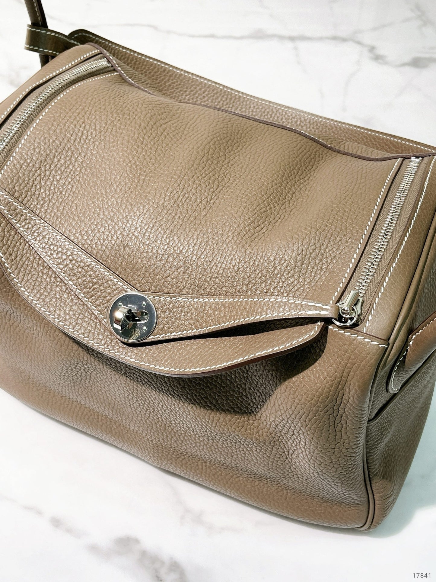 HERMES LINDY 30, Etoupe/Silver