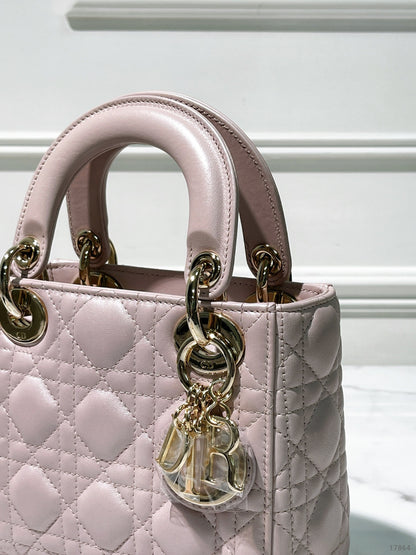 DIOR MINI LADY DIOR BAG, Pink/Gold