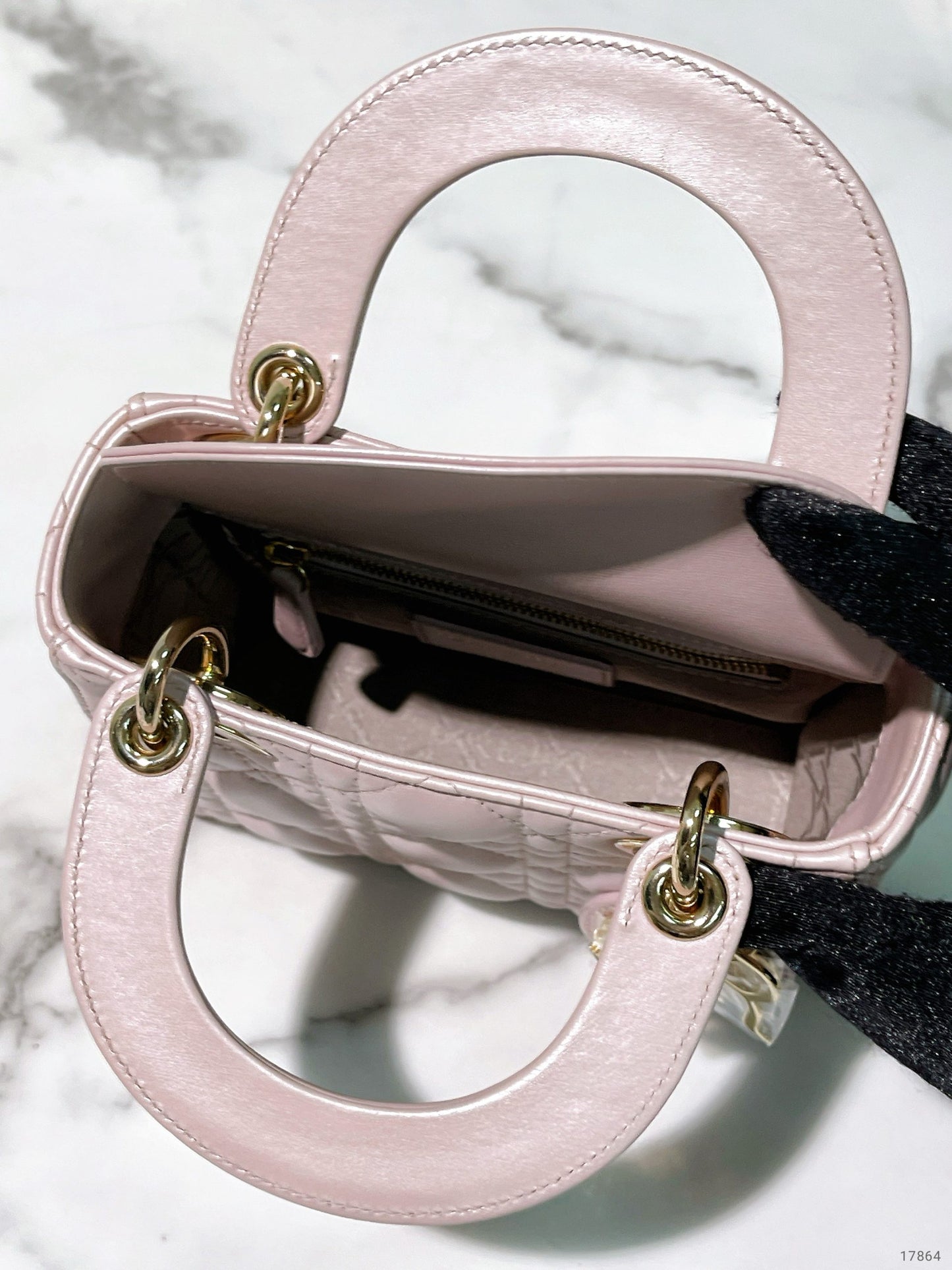 DIOR MINI LADY DIOR BAG, Pink/Gold