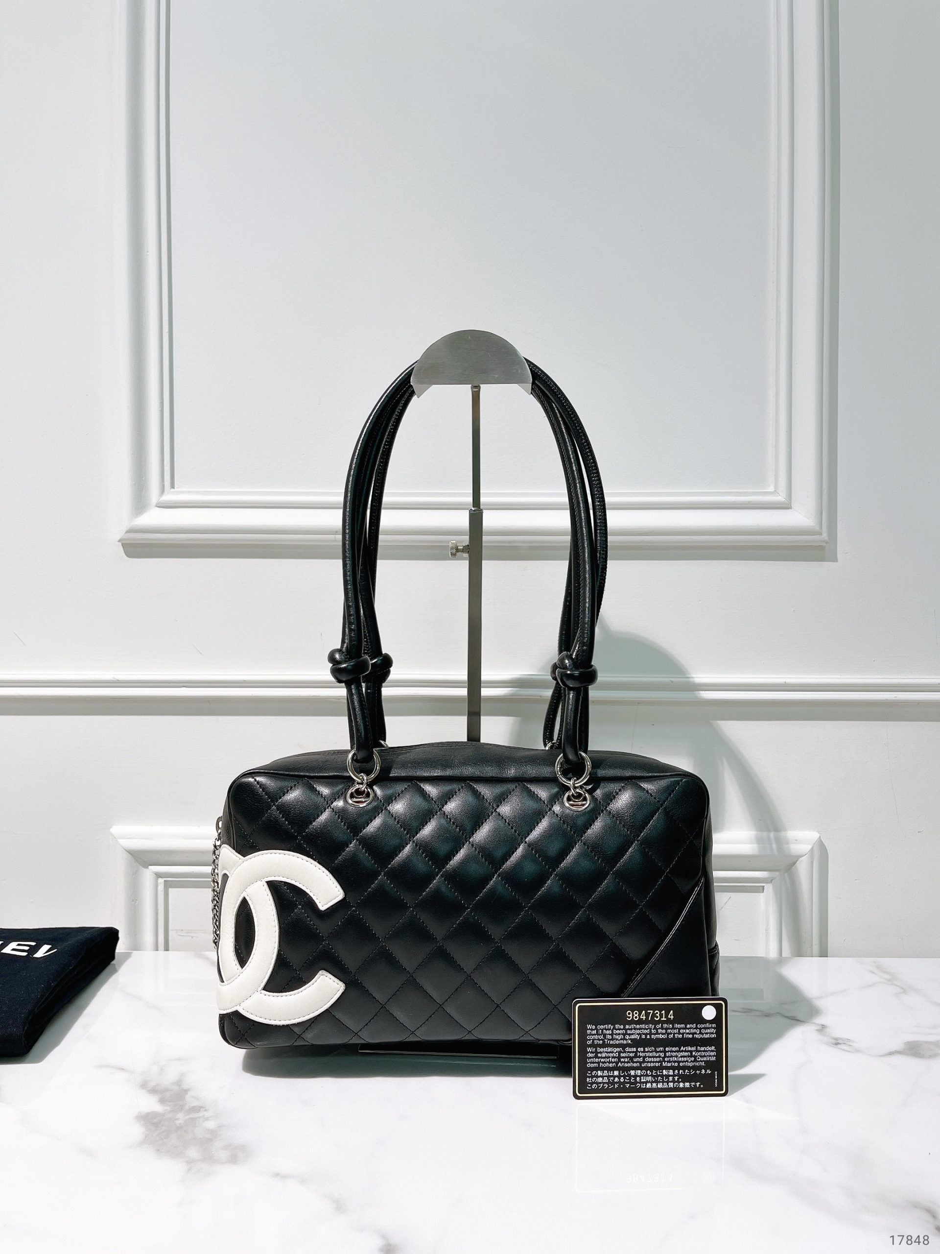 CHANEL CAMBON SHOULDER BAG, Black/White