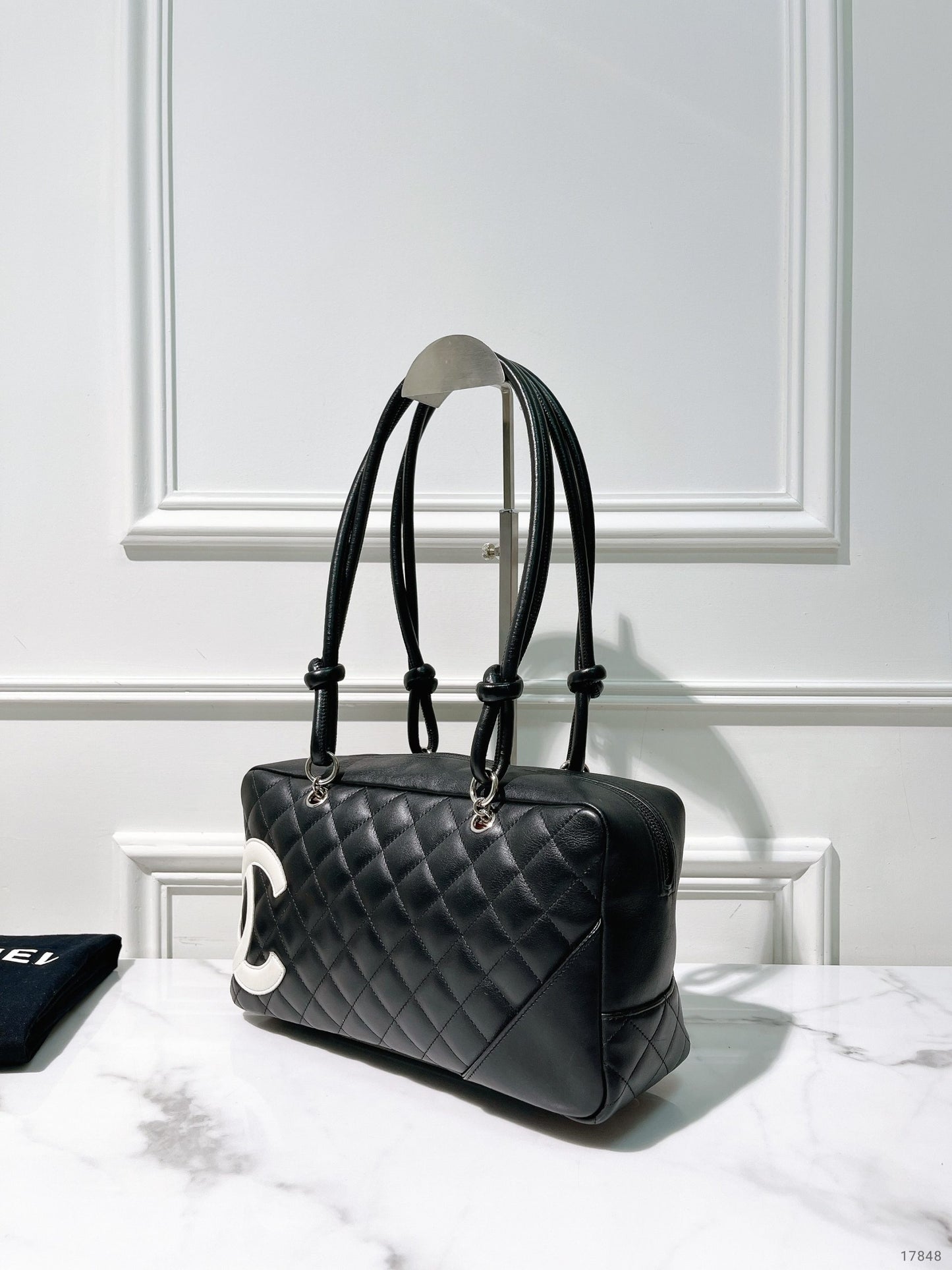 CHANEL CAMBON SHOULDER BAG, Black/White