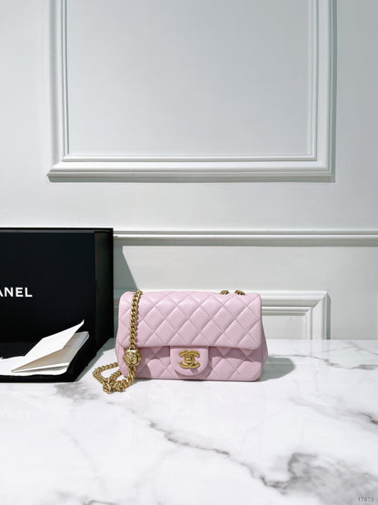 CHANEL 25P MINI FLAP, Pink/Gold